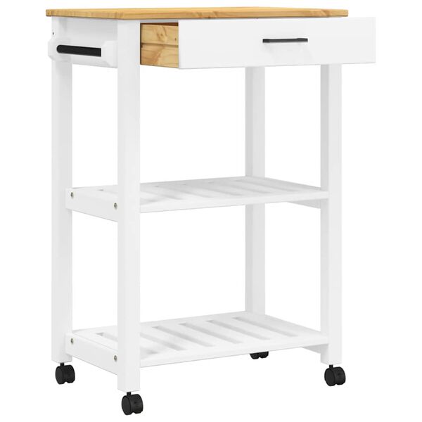 vidaXL køkkenvogn MONZA 60x40x88,5 cm massivt fyrretræ