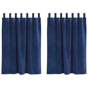 vidaXL M&oslash;rkl&aelig;gningsgardiner 2 pcs M&oslash;rk bl&aring; 140 x 140 cm Fl&oslash;jl