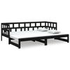 vidaXL daybed med udtr&aelig;k 2x(90x190) cm massivt fyrretr&aelig; sort