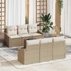vidaXL Sofa S&aelig;t med pude 7 pcs Beige og creme polyrattan