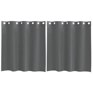 vidaXL voile-gardiner med &oslash;skner 2 stk. 140x140 cm m&oslash;rkegr&aring;