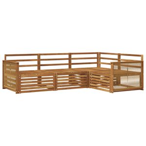 vidaXL Udend&oslash;rs sofagruppe 4 pcs Naturfarvet Massivt Akacietr&aelig;