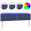 vidaXL sengegavl med LED-lys 180x5x78/88 cm stof bl&aring;