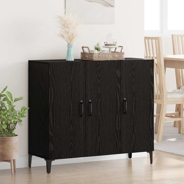 vidaXL Sideboard Sort eg 34 x 90 x 80 cm Konstrueret tr&aelig;