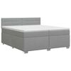 vidaXL Boxmadras med topmadras Lysegr&aring; 200 x 200 cm Stof