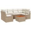 vidaXL Havesofa S&aelig;t med pude 7 pcs Beige polyrattan