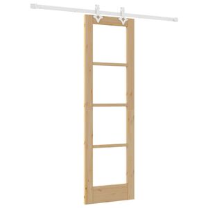 vidaXL Skyded&oslash;r 61 x 198,5 cm Massivt fyrretr&aelig; og glas Naturfarvet