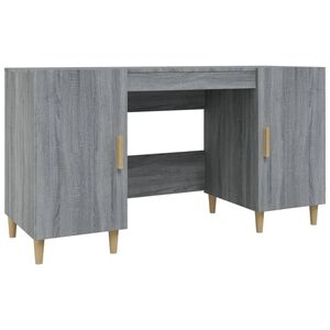 vidaXL skrivebord 140x50x75 cm konstrueret tr&aelig; gr&aring; sonoma-eg