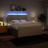 vidaXL kontinentalseng med madras 200x200 cm stof cremefarvet
