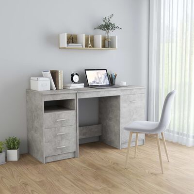 vidaXL skrivebord 140x50x76 cm konstrueret træ betongrå