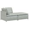 vidaXL modulsofa med fodskammel og hynder fl&oslash;jl lysegr&aring;