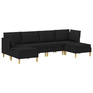 vidaXL Modulsofa s&aelig;t med opbevaring 6 stk. Sort Stof