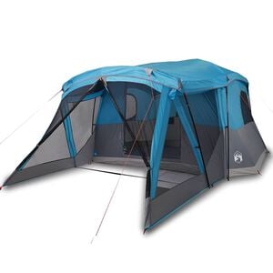 vidaXL 4-personers campingtelt med fortelt vandt&aelig;t bl&aring;
