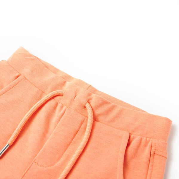 Shorts til børn str. 116 med snøre neon-orange