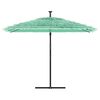 vidaXL haveparasol med st&aring;lstang 290x290x238 cm gr&oslash;n