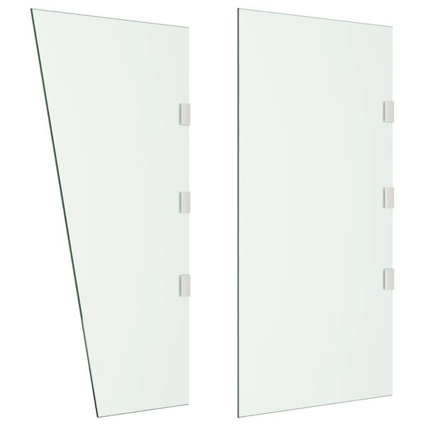 vidaXL sidepaneler til d&oslash;rbaldakin 2 stk. h&aelig;rdet glas gennemsigtigt