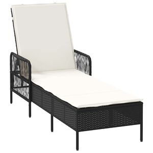 vidaXL Solstol polyrattan Sort og Cremehvid