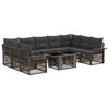 vidaXL Havesofa S&aelig;t 10 stk. Gr&aring; og M&oslash;rkegr&aring; polyrattan