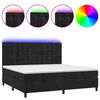 vidaXL kontinentalseng med LED-lys 200x200 cm fl&oslash;jl sort