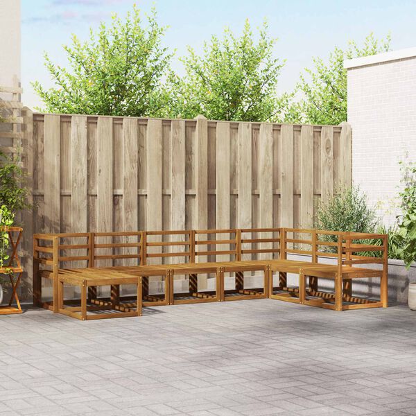 vidaXL Udend&oslash;rs sofagruppe 8 pcs Naturfarvet Massivt Akacietr&aelig;