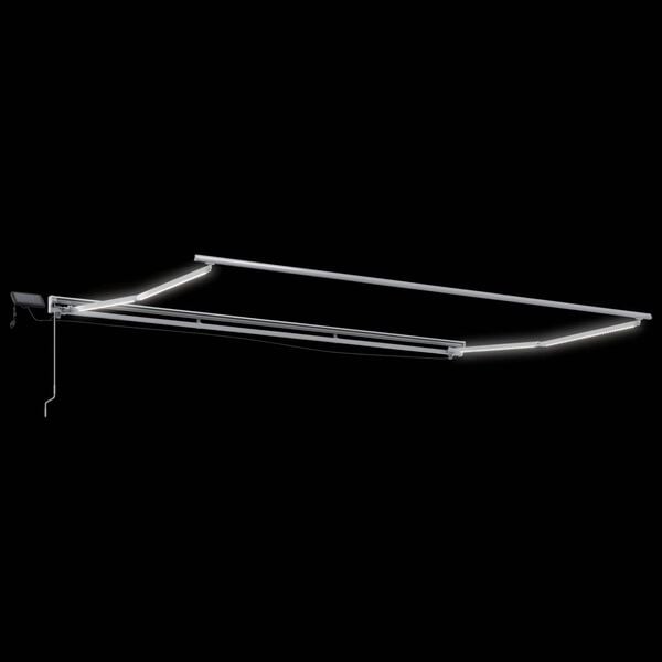 vidaXL Manuel markise-ramme med LED-lys Hvid 4 x 2 m