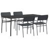 vidaXL Spisestues&aelig;t 5 stk. Antracit 165 x 80 x 72 cm St&aring;l