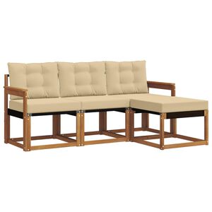 vidaXL Udend&oslash;rs sofagruppe 4 stk. Naturlig og Beige