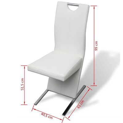 vidaXL spisebordsstole 2 stk. hvid kunstlæder