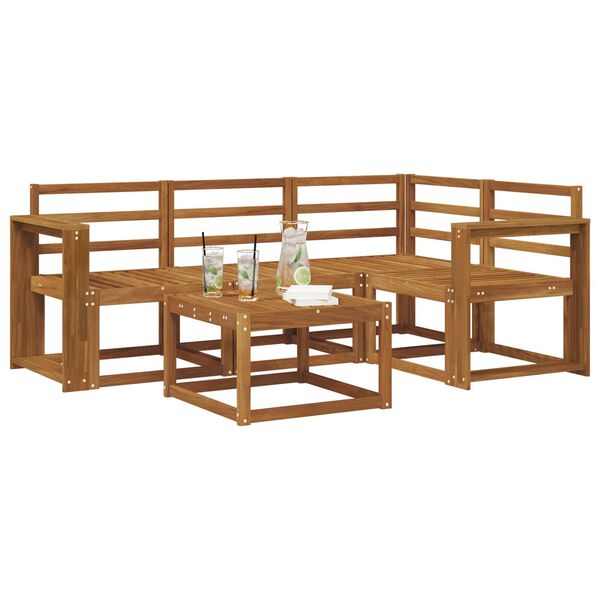 vidaXL Udend&oslash;rs sofagruppe 5 pcs Naturfarvet Massivt Akacietr&aelig;