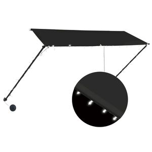 vidaXL foldemarkise med LED 300x150 cm antracitgr&aring;
