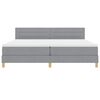 vidaXL Box spring seng med madras Lysegr&aring; 200 x 200 cm Stof