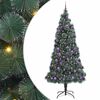 vidaXL Kunstigt for-belyst juletree med kugles&aelig;t Gr&oslash;n 240 cm PET