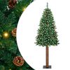 vidaXL Slankt Juletr&aelig; Gr&oslash;n 180 cm PVC og Massiv Fyrretr&aelig;