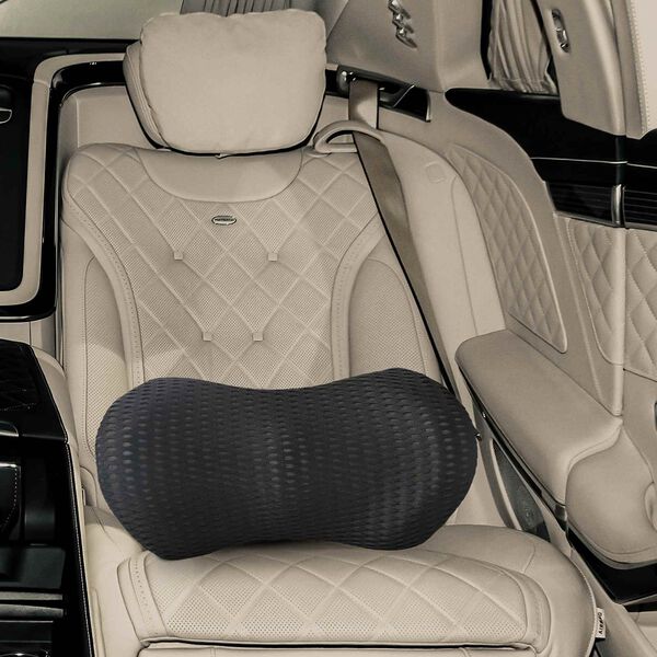 vidaXL Hovedpude med pude Sort 47 x 24 x 13 cm 4D Mesh