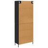 vidaXL Highboard Sort eg 69,5 x 34 x 180 cm Konstrueret træ