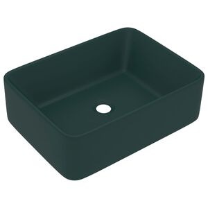 vidaXL luksush&aring;ndvask 41x30x12 cm keramik mat m&oslash;rkegr&oslash;n