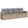 vidaXL sofas&aelig;t til haven 4 dele med hynder polyrattan beige