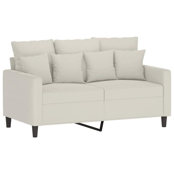 vidaXL 2-personers sofa 120 cm velour cremefarvet
