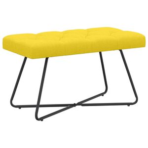 vidaXL B&aelig;nk med knap tufting Lys Gul 80 x 40 x 46 cm Stof