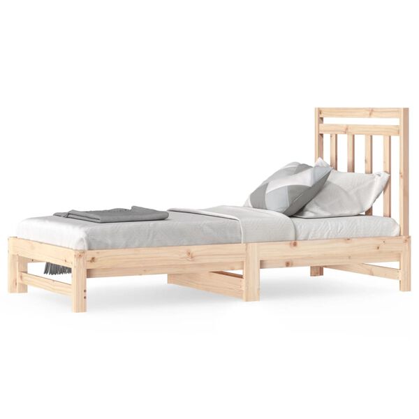 vidaXL daybed med udtr&aelig;k 2x(90x190) cm massivt fyrretr&aelig;