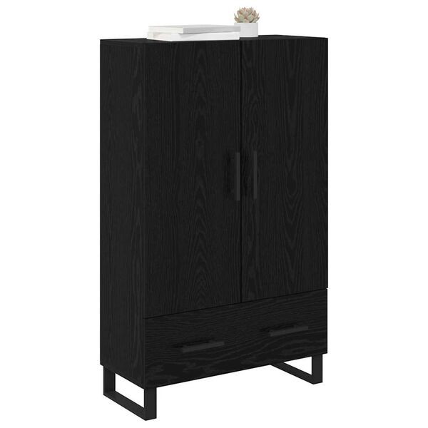 vidaXL Highboard med skuffe Sort eg 69,5 x 30 x 115 cm Konstrueret tr&aelig;