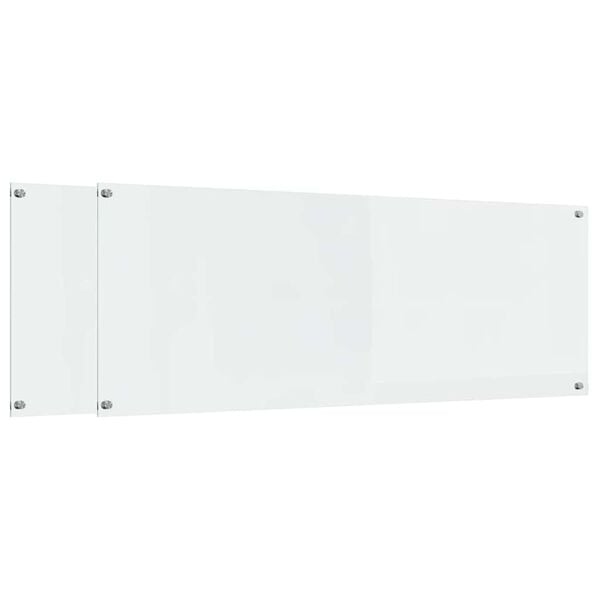 vidaXL K&oslash;kken bagv&aelig;g 2 pcs Transparent 110 x 40 cm h&aelig;rdet glas