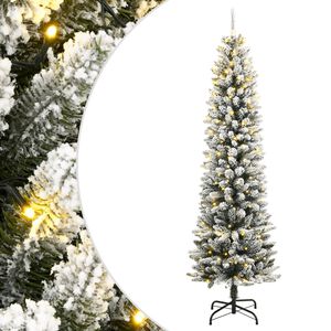 vidaXL kunstigt juletr&aelig; med sne og 150 LED'er 120 cm