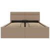 vidaXL hydraulisk opbevaringsseng LED 120x200 cm kunstl&aelig;der cappuccino