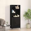 vidaXL Highboard Sort eg 69,5 x 34 x 180 cm Konstrueret tr&aelig;