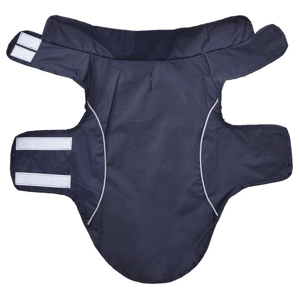 vidaXL Hunderegnfrakke med refleksstriber polyester S marineblå