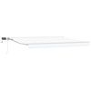 vidaXL Manuel markise-ramme med LED-lys Hvid 4,5 &times; 3 m