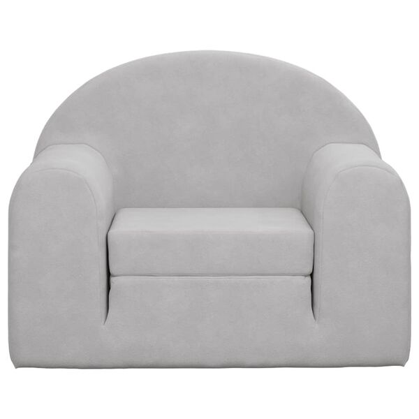 vidaXL sofaseng til b&oslash;rn bl&oslash;dt plys lysegr&aring;