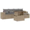 vidaXL sofas&aelig;t til haven 6 dele med hynder polyrattan beige