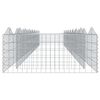 vidaXL buet gabion-h&oslash;jbed 800x100x50 cm galvaniseret jern